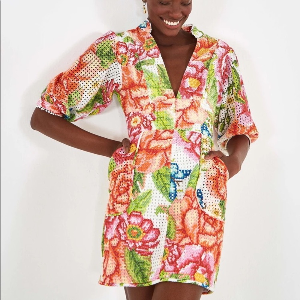 FARM RIO ANTHROPOLOGIE NWT Floral Eyelet Dress